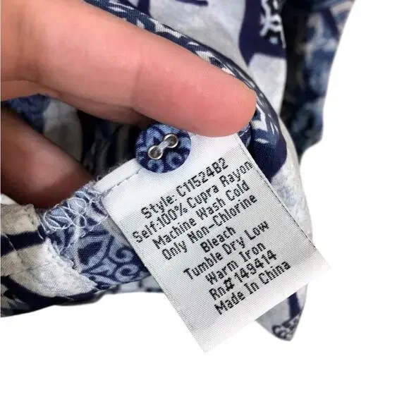 Johnny Was Moonlight Leya Button Up Cupra Multiprint Patchwork Pattern Size XS - Picture 7 of 9